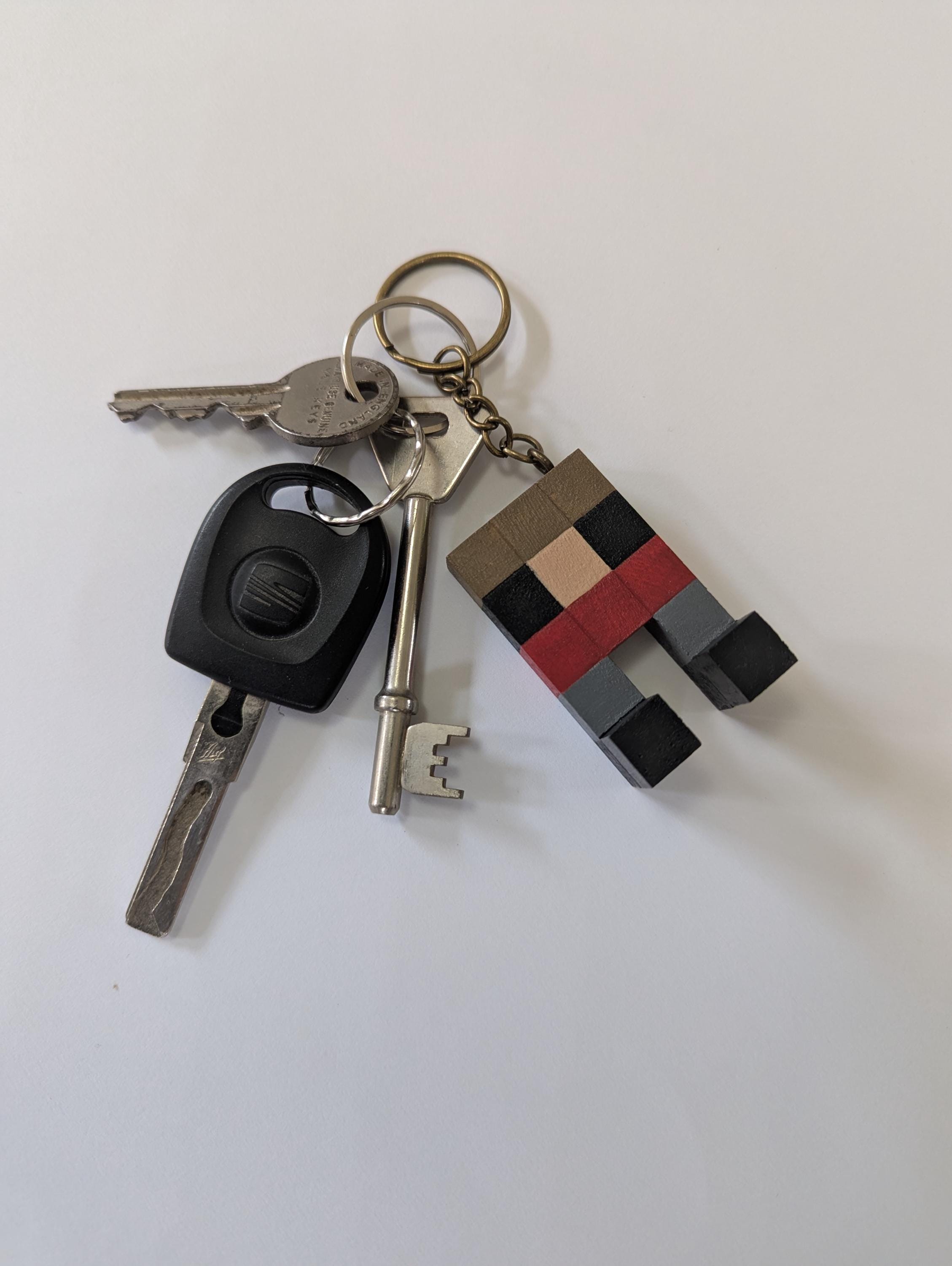 Handcrafted Hermitcraft Keyrings - Wooden Minecraft Character Accessories