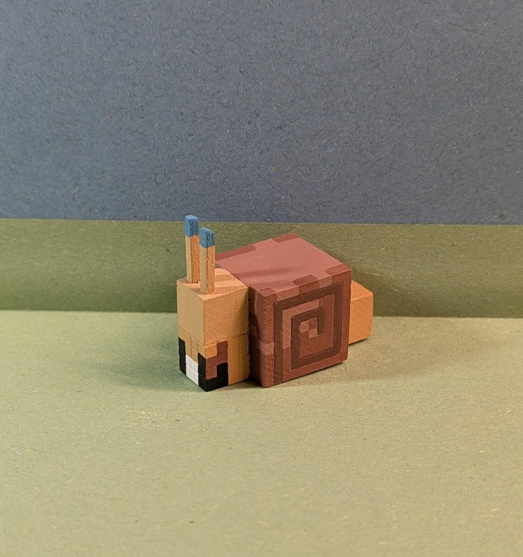 Handcrafted Life Series Snails - Wooden Minecraft Wild Life Characters