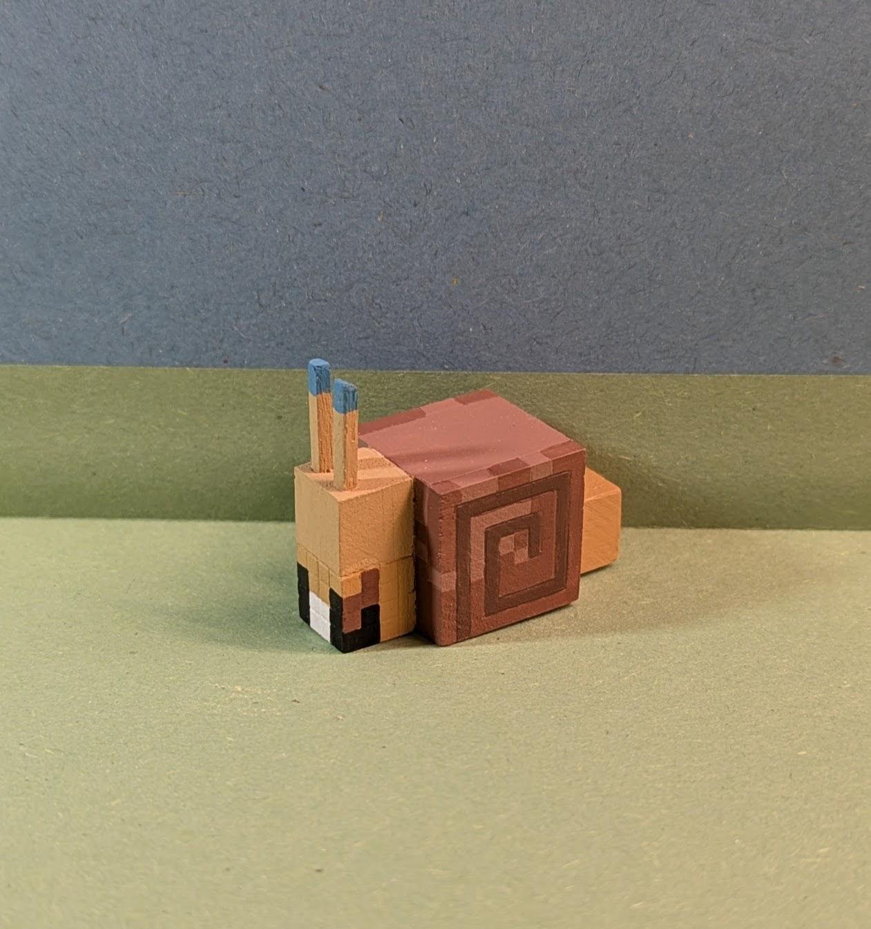Handcrafted Life Series Snails - Wooden Minecraft Wild Life Characters