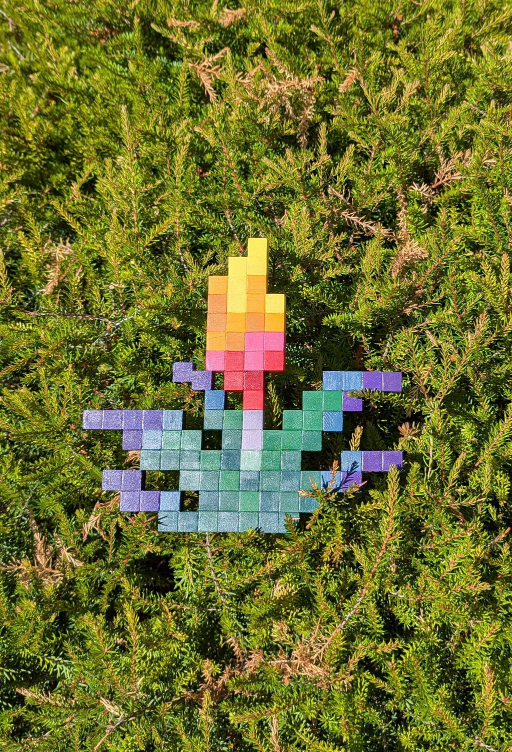 The Torch Flower. Minecraft inspired hand painted wall art.