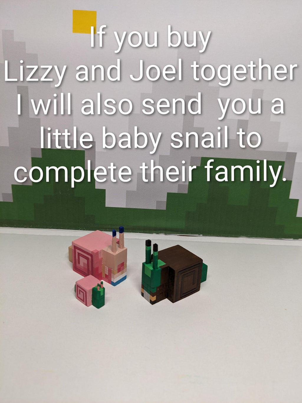 Handcrafted Life Series Snails - Wooden Minecraft Wild Life Characters