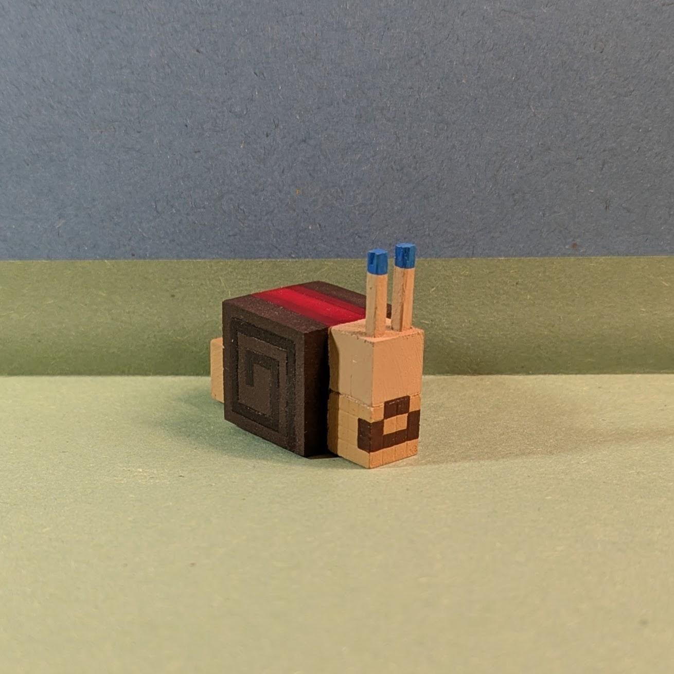 Handcrafted Life Series Snails - Wooden Minecraft Wild Life Characters