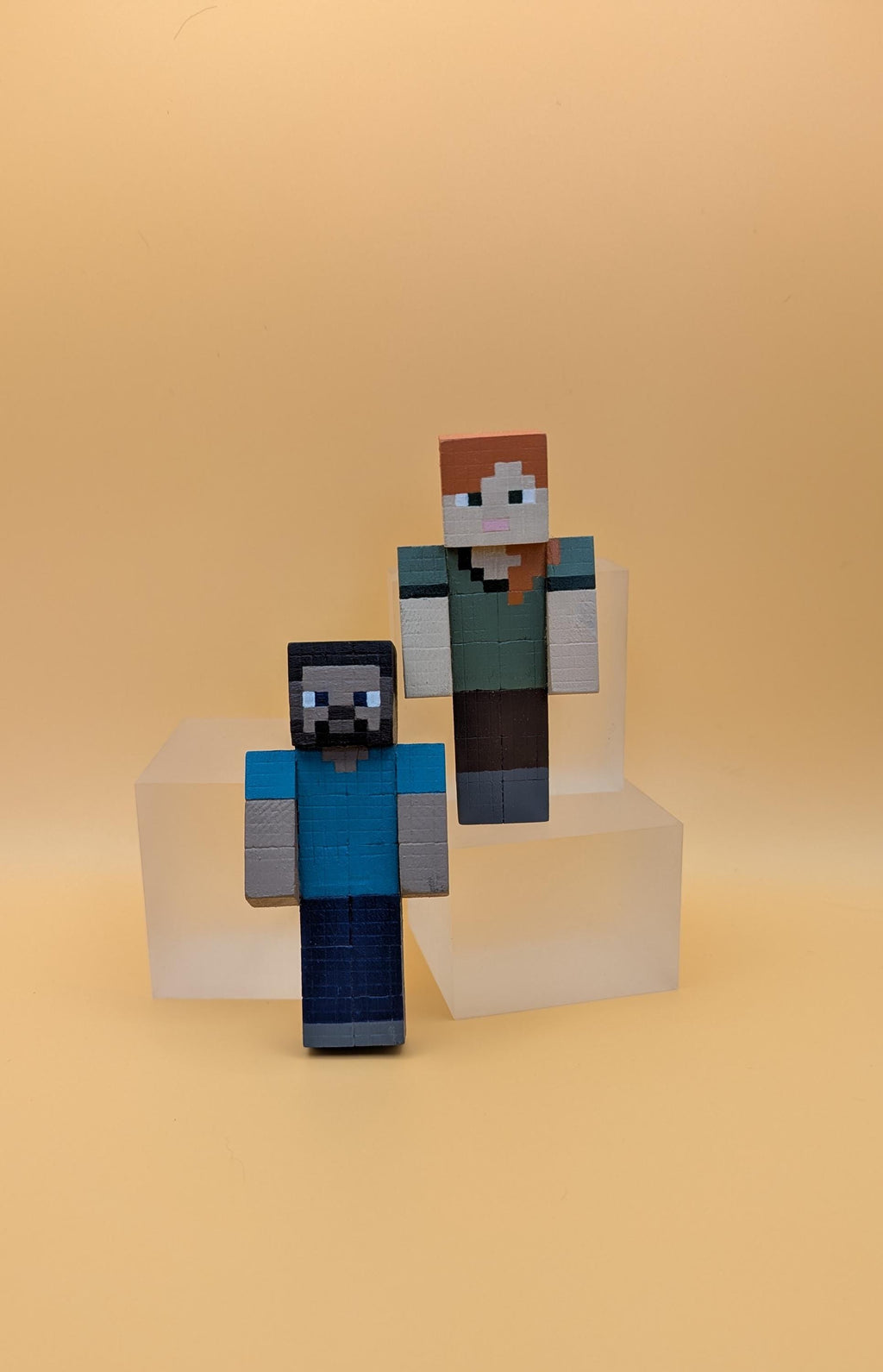Your own custom skins. Wooden Minecraft inspired figures
