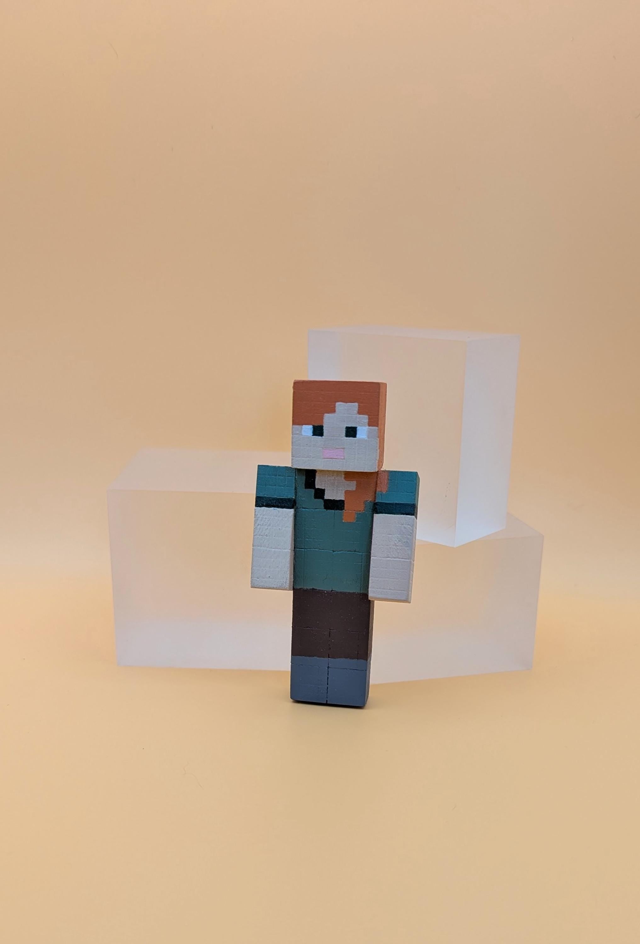 Your own custom skins. Wooden Minecraft inspired figures