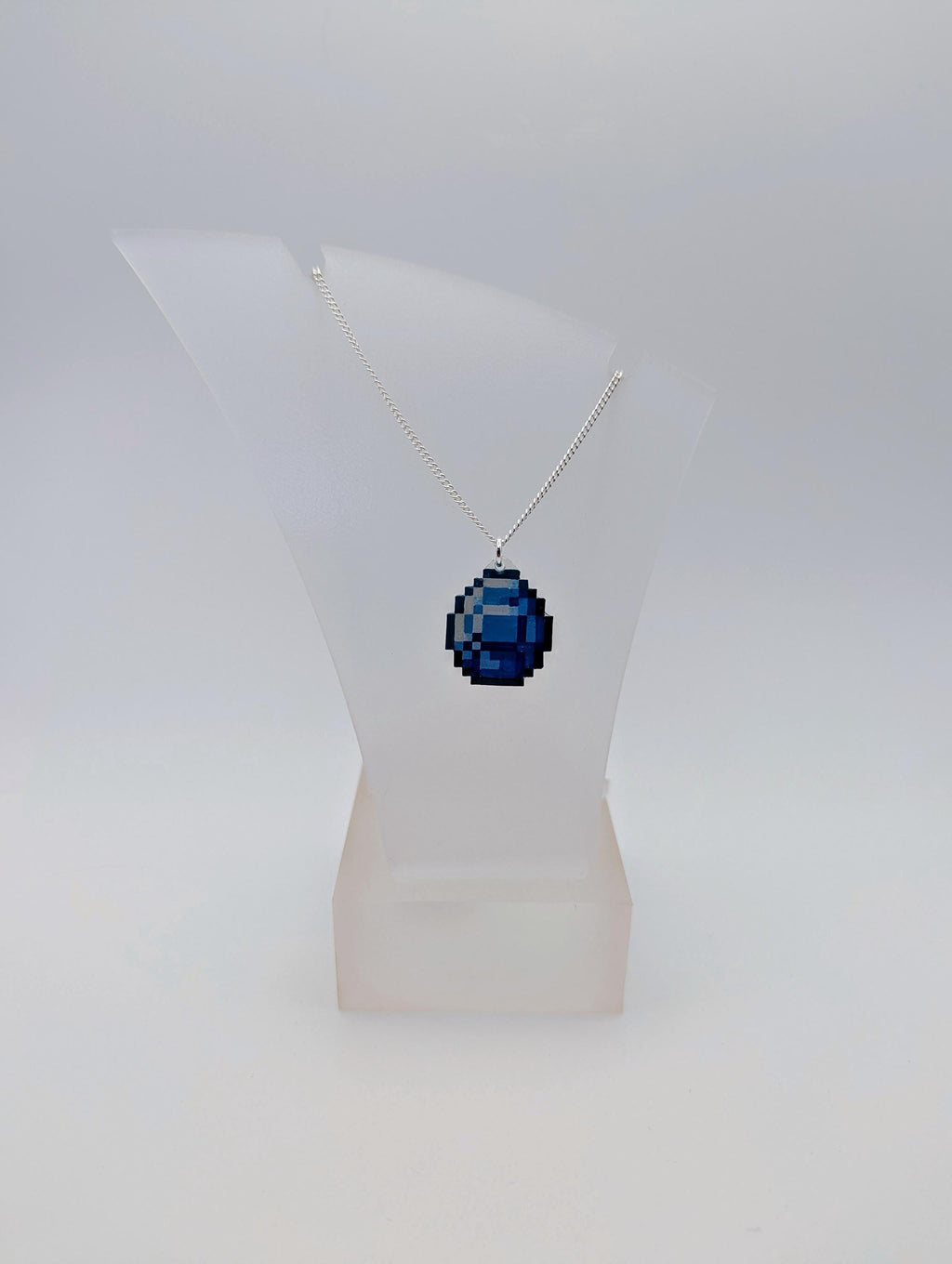 Diamond Pendant ~ Sterling Silver Chain ~ Handmade Gamer Gift for Her