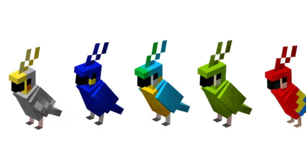 Wooden block Minecraft inspired hand painted Cockatiel, parrot/bird.