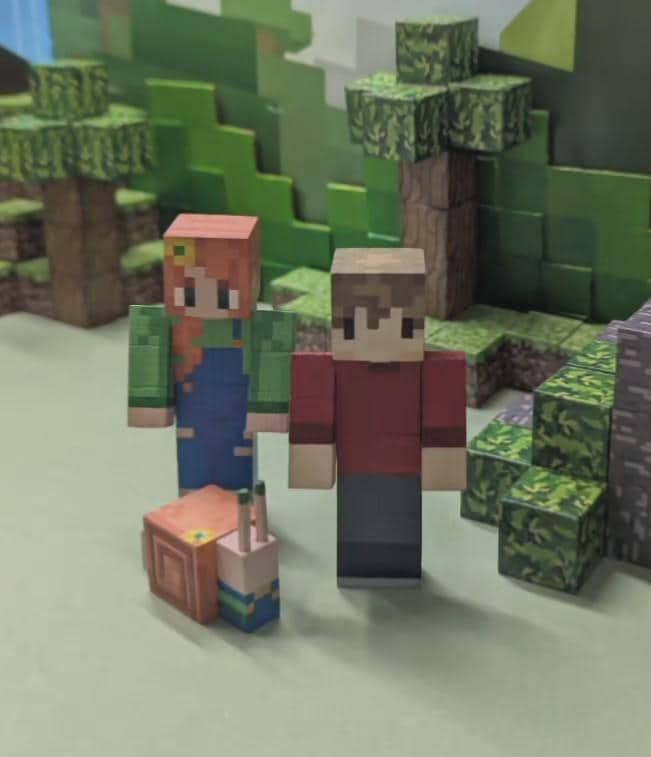 Your own custom skins. Wooden Minecraft inspired figures