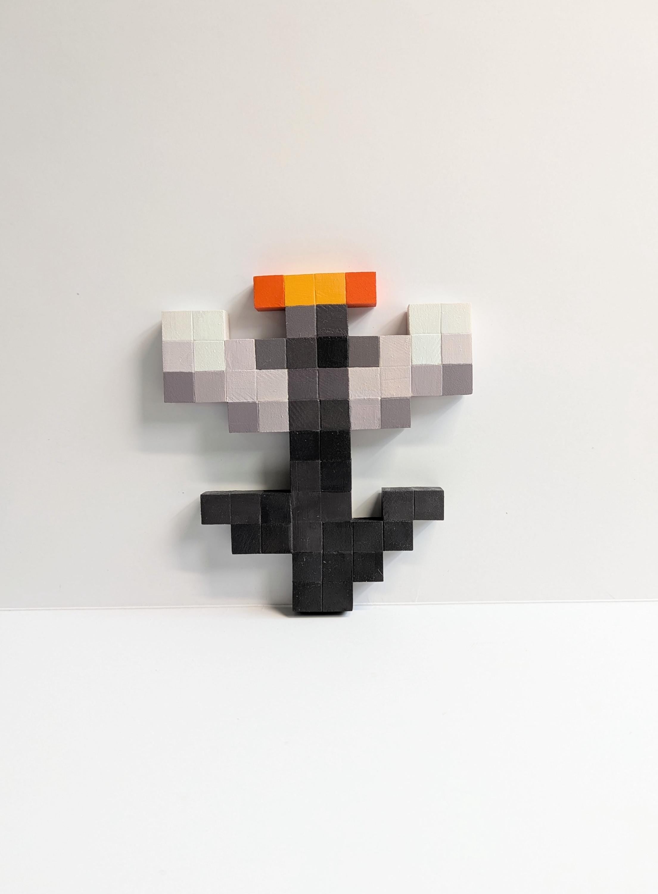 Handcrafted Minecraft Flowers Wall Art - Large Wooden Pixel Art Decor