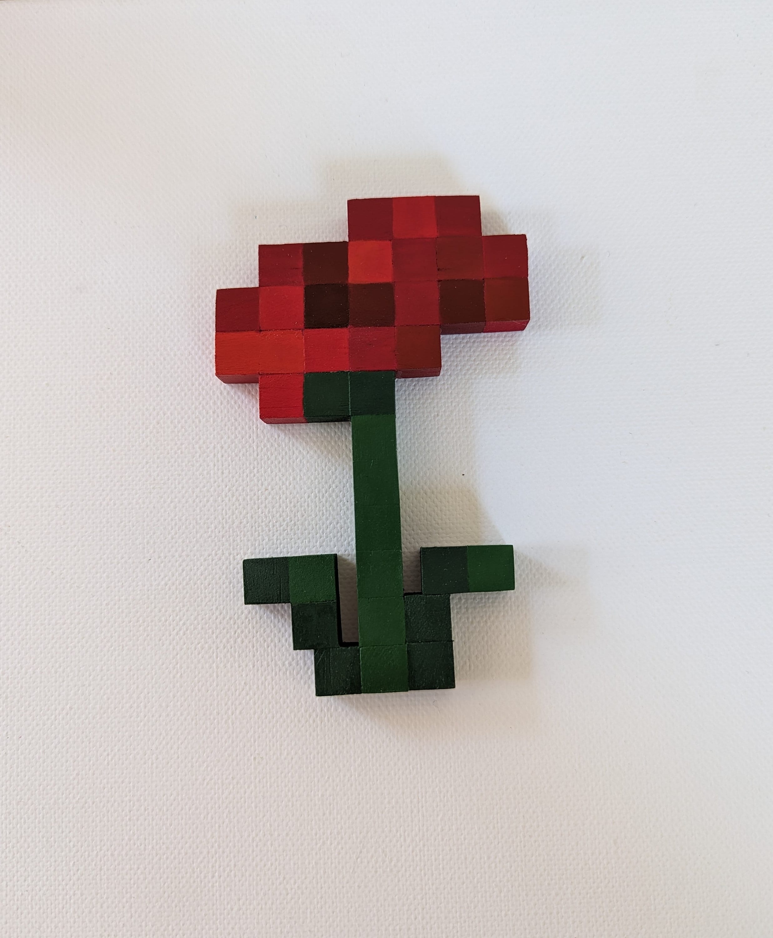 Handcrafted Minecraft Flowers Wall Art - Small Wooden Pixel Art Decor
