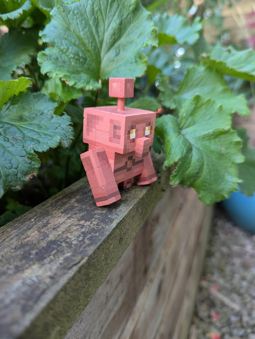 Copper Golem made from wooden blocks. Hand painted and now you can spin his head round.