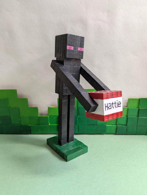 Enderman holding a personalised TNT block