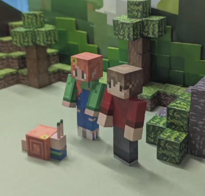 Your own custom skins. Wooden Minecraft inspired figures