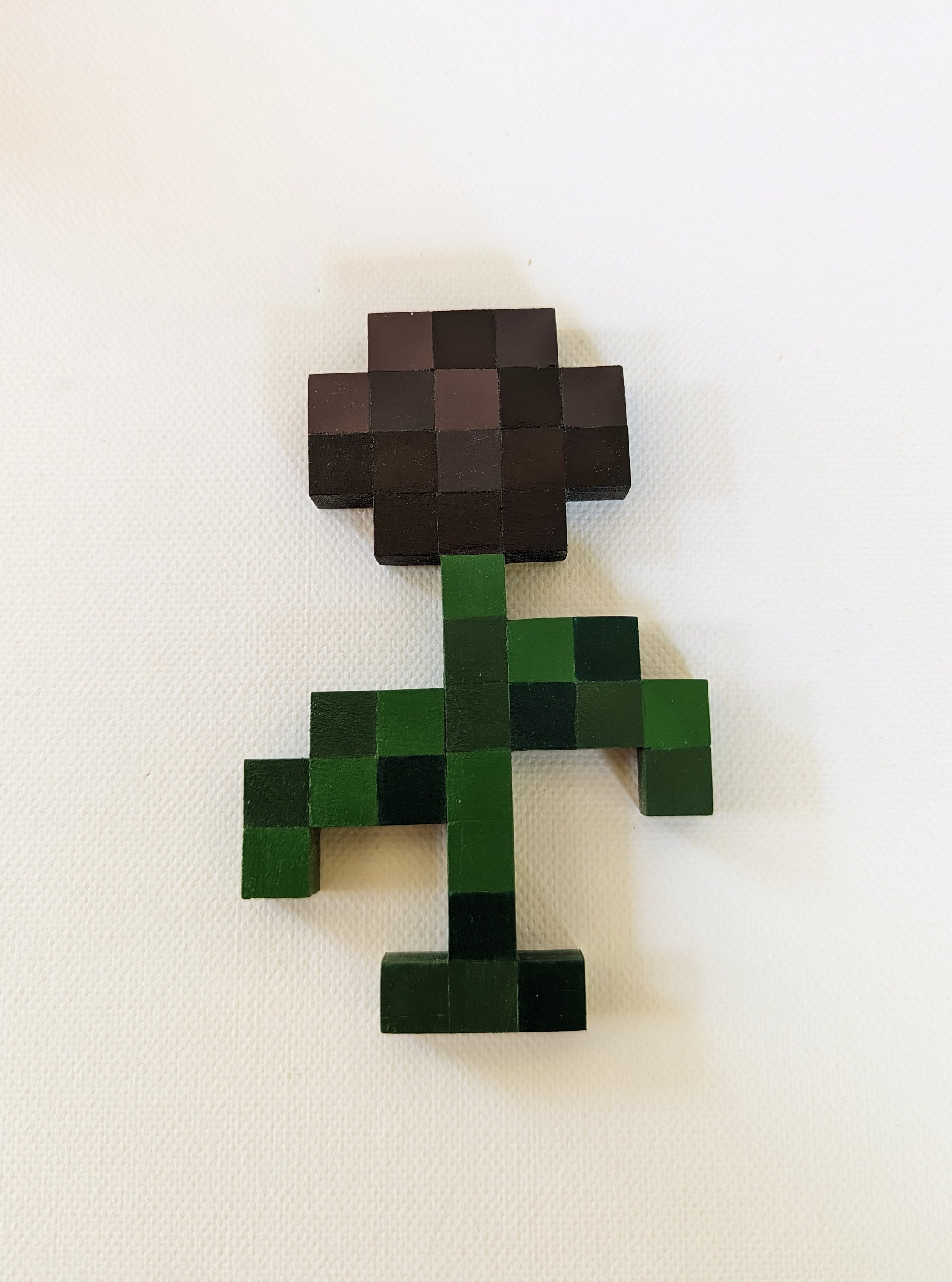 Handcrafted Minecraft Flowers Wall Art - Small Wooden Pixel Art Decor