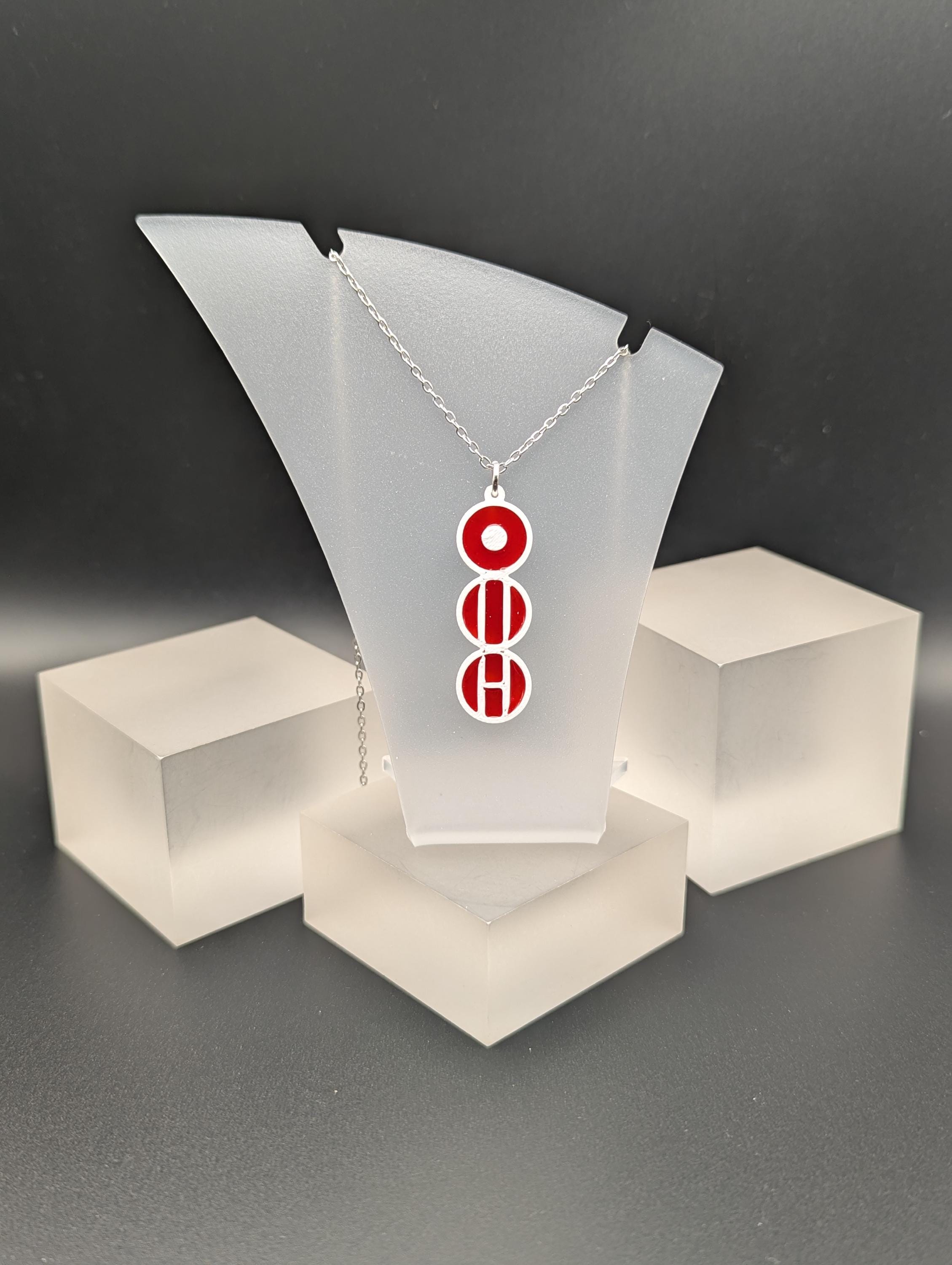 Arirang inspired  Pendant ~ 3D printed with an inlay of resin on an 18 inch Stainless steel chain
