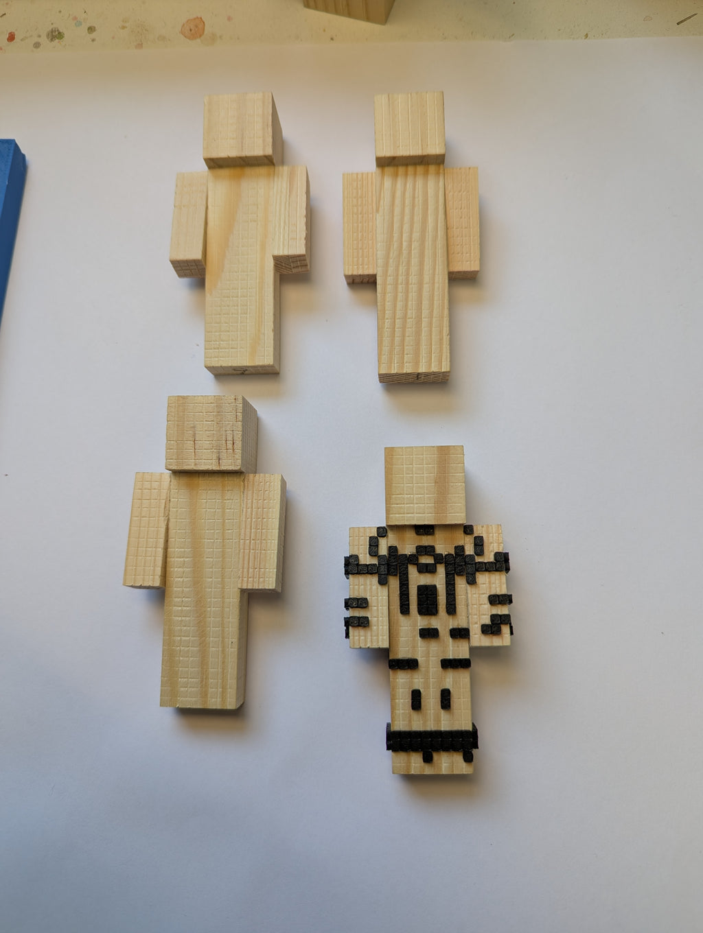 Your own custom skins. Wooden Minecraft inspired figures