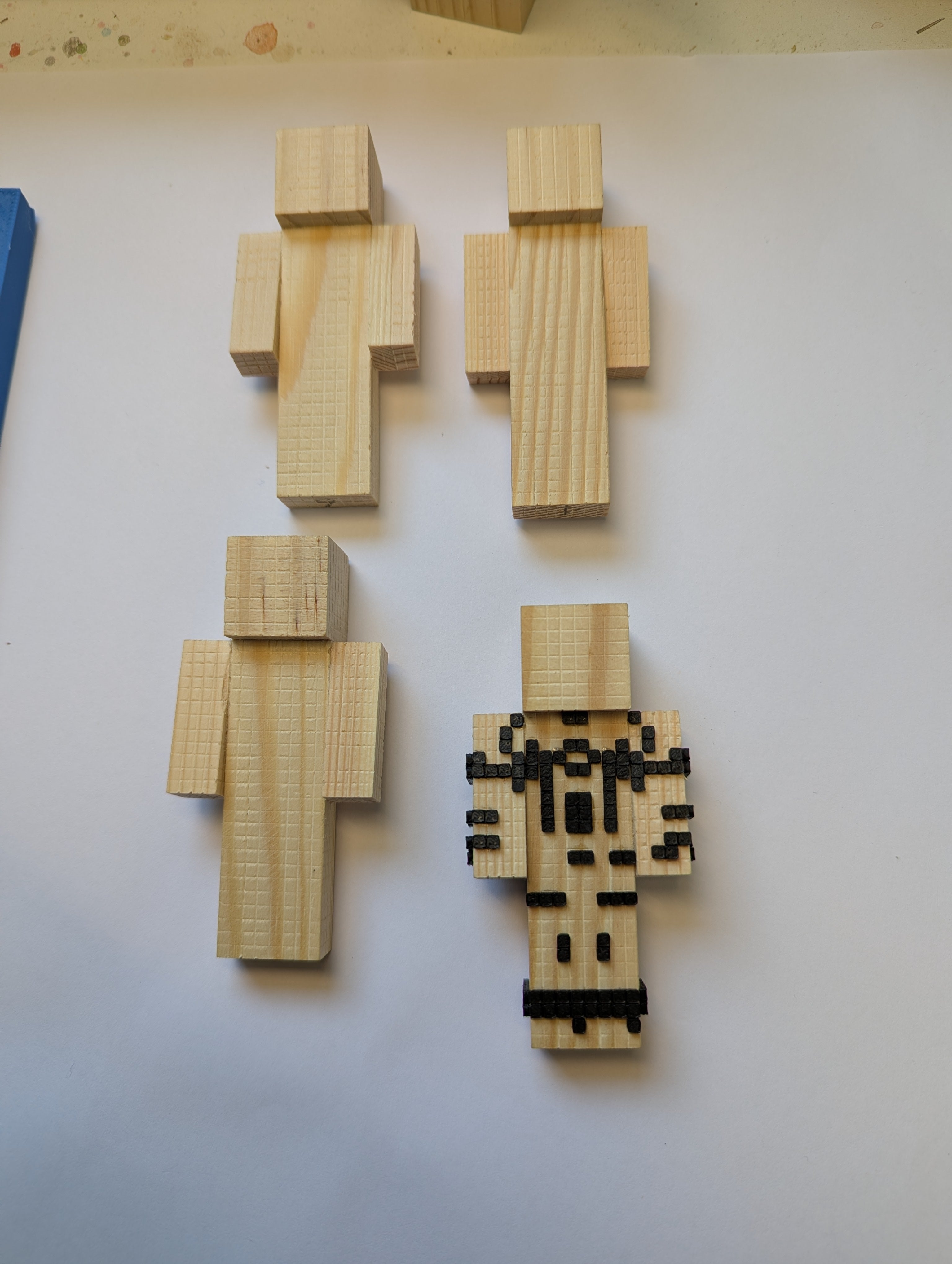 Your own custom skins. Wooden Minecraft inspired figures