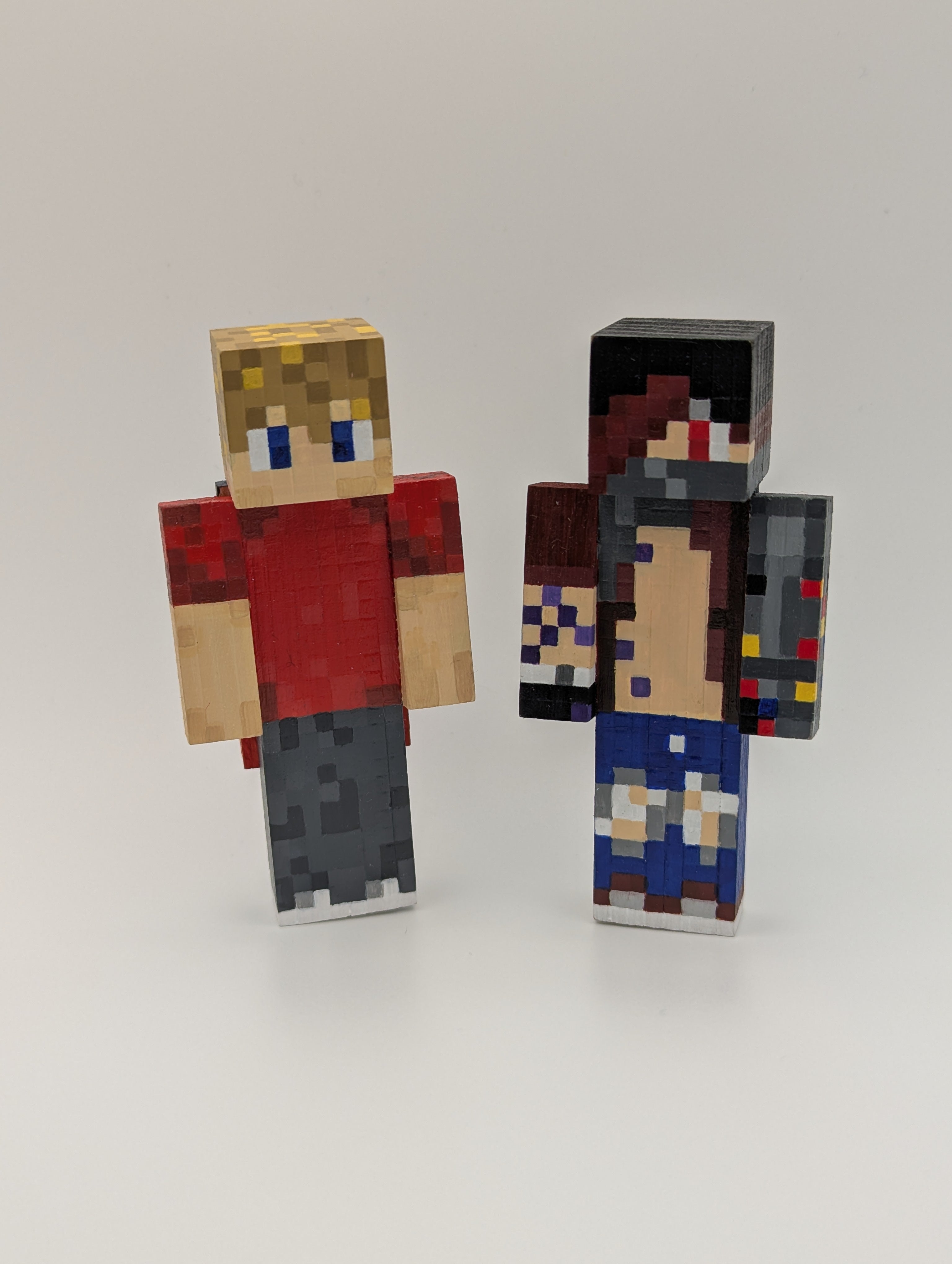 Your own custom skins. Wooden Minecraft inspired figures