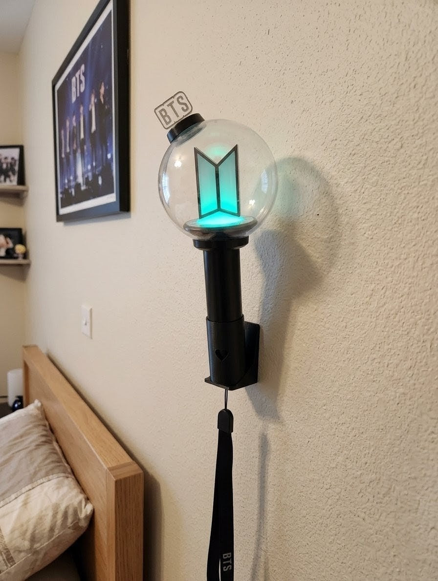 K-Pop- BTS wall mounted Concert Light Stick holder.