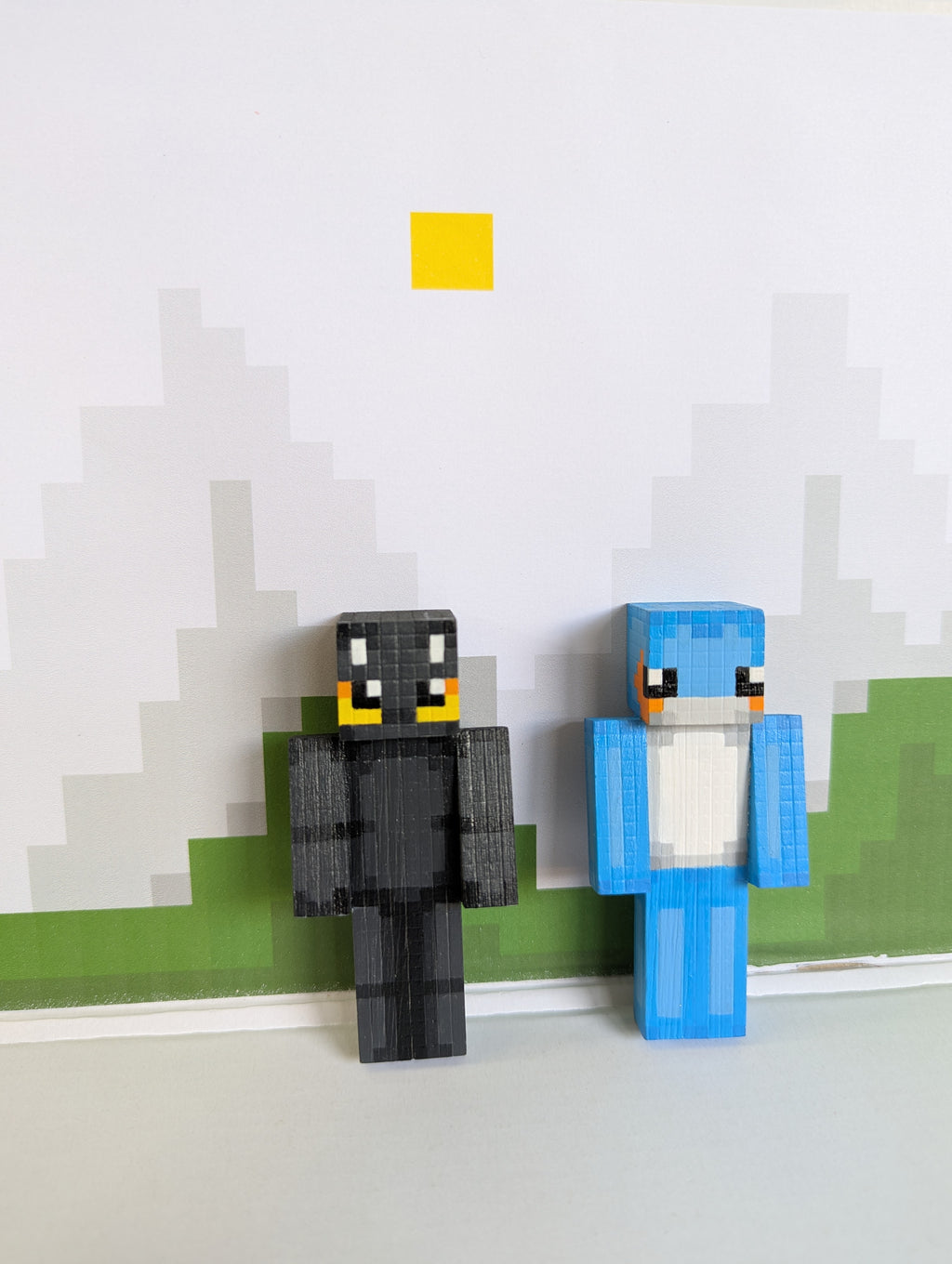 Your own custom skins. Wooden Minecraft inspired figures